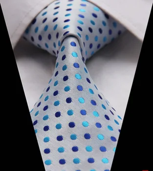 

8cm width Woven necktie classic formal tie silver with fashion dots