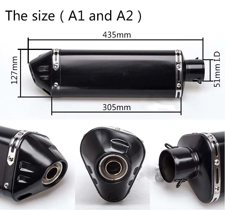 Motorcycle modification exhaust muffler Triangle exhaust back pressure