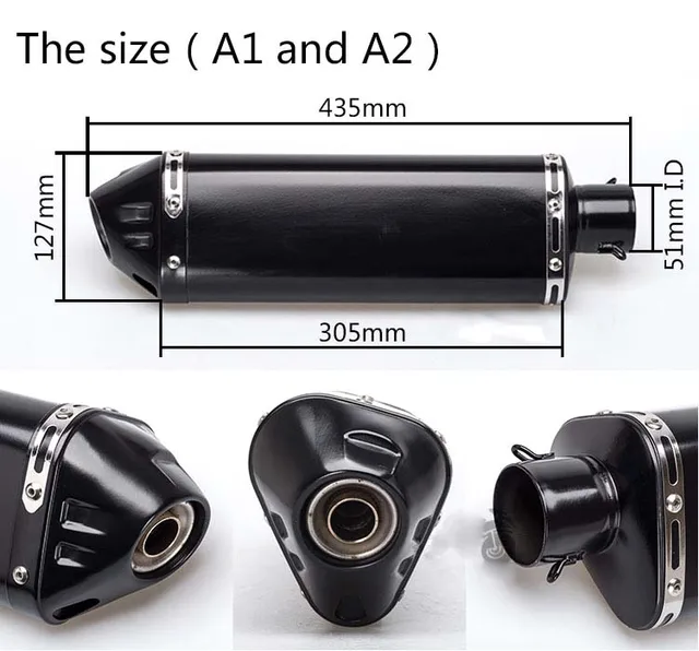 Motorcycle modification exhaust muffler Triangle exhaust back pressure