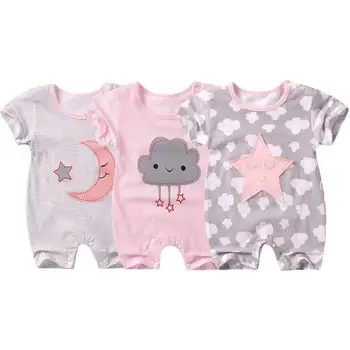 

2019 Baby Pajama Boys Jumpsuit Rompers Summer New Short Sleeved Girls Clothes Baby Romper Cotton Newborn Body Suit