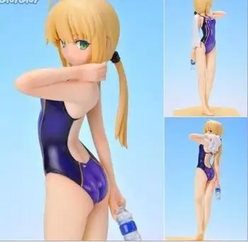 

New 16cm Fate Stay Night Saber Swimwear Action Figure PVC Collection Model toys brinquedos for christmas gift free shipping