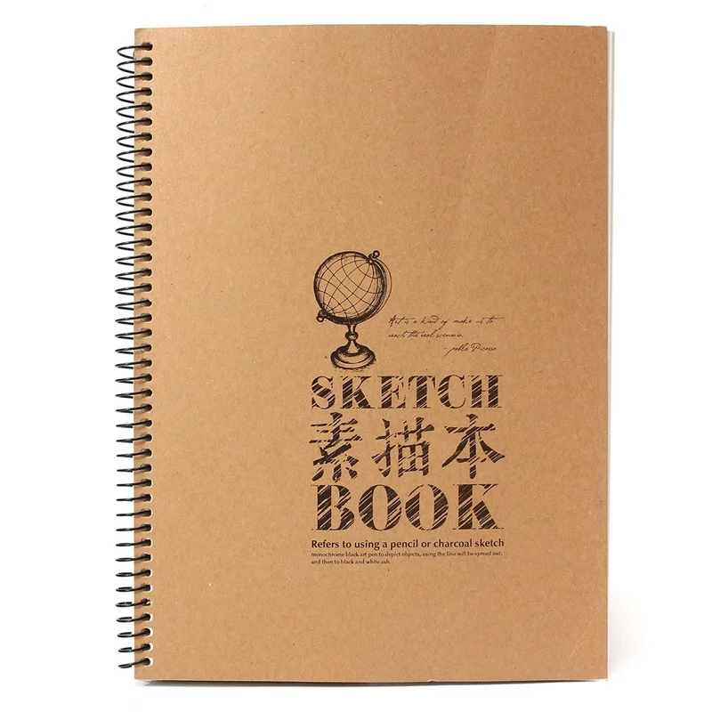 

Blank Sketchbook Notebook Art Drawing Painting Graffiti Notebook School Stationery Supplies Gift 16K 40 Sheets 260x195x16mm