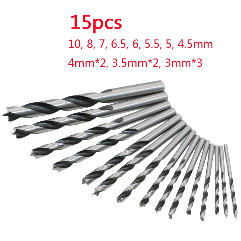 

15Pcs/Set Three-point Woodworking Countersink Drill Reaming Drilling Woodworking Screw Drill Hole Opening Woodworking Drill Set