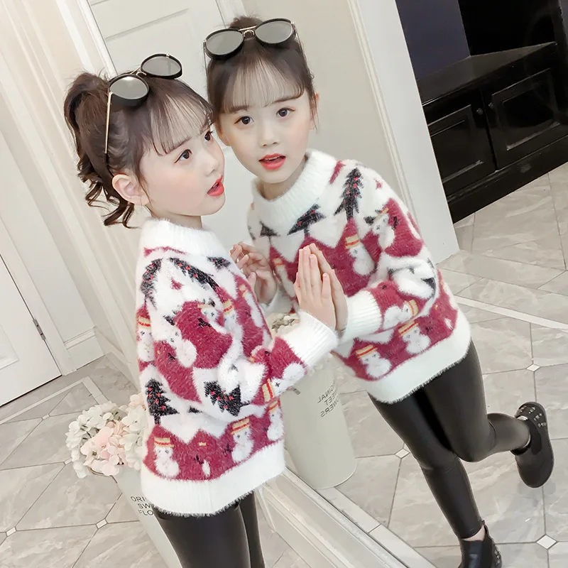 

Kid Autumn Winter Christmas Sweater Baby Girls Knitted Pullovers Children