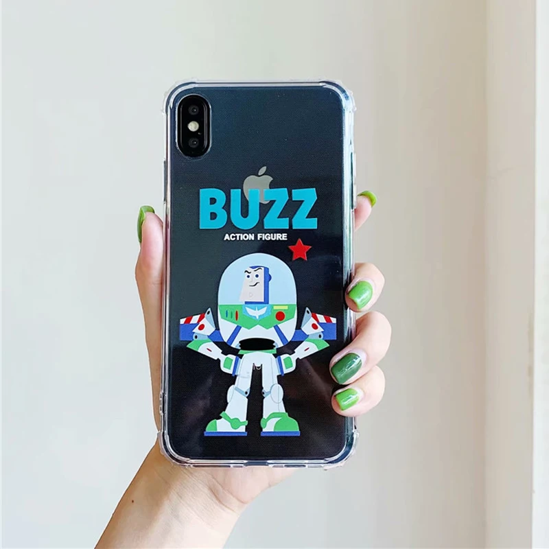 

GYKZ Cute Cartoon Toy Story Clear TPU Case For iPhone 7 XS MAX XR X 8 6 6s Plus Buzz Woody Transparent Phone Cover Soft Fundas