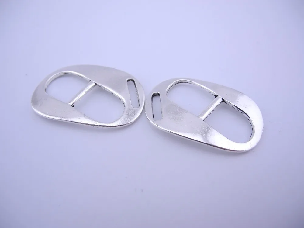 

15pcs 10x2.3mm Antique Silver Hook Clasps/Button For Leather Bracelet 2 Holes, Bracelet End Cap, fits Flat Leather-- CLP1261AS