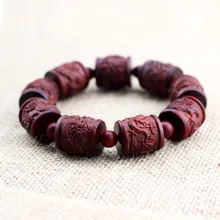 С фабрики поставка замбийской крови Тан шуанлонгхизху Фенечка бусины резные деревянные ремесла