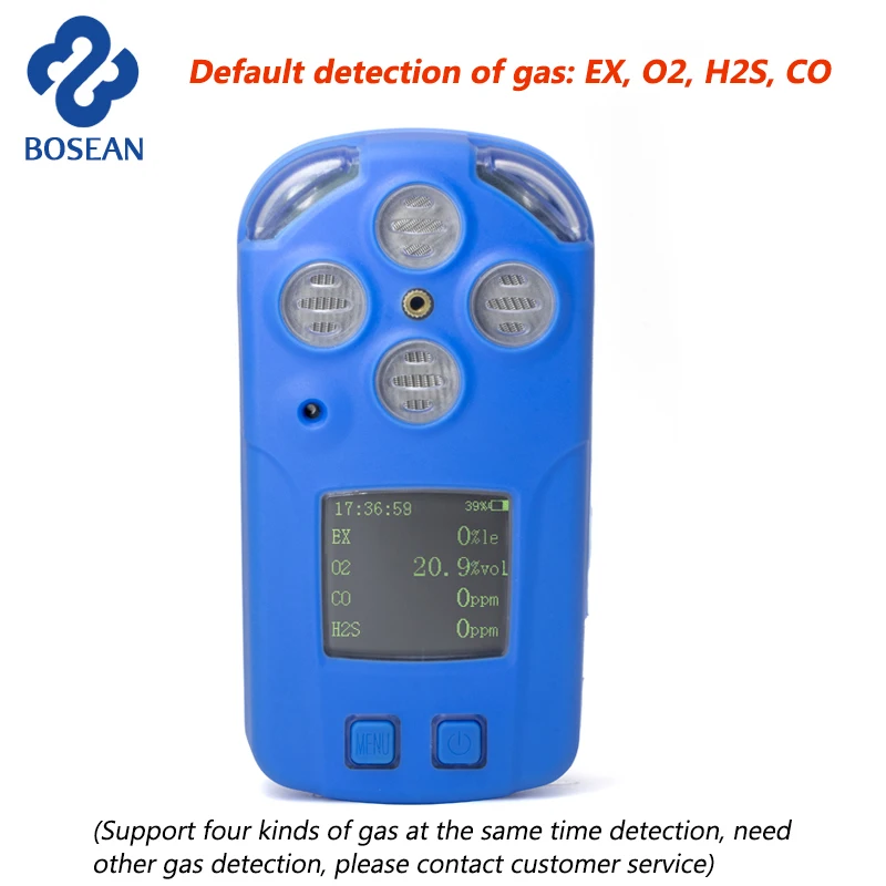 

4 in 1 Multi Gas Detector Combustible Gas,Oxygen O2,Hydrogen Sulfide H2S,CO Gas Analyzer Monitor Industrial Gas Leak Detector