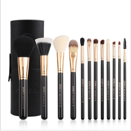 

Zoreya Brand 12Pcs Colorful Luxury Makeup Brushes Set Professional Synthetic Hair Brush Set Lip blush makeup cosmetic Brushes