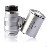 60X Handheld Magnifying Glass Mini Pocket Microscope Loupe UV Currency Detector Jeweler Magnifier With LED Light 2