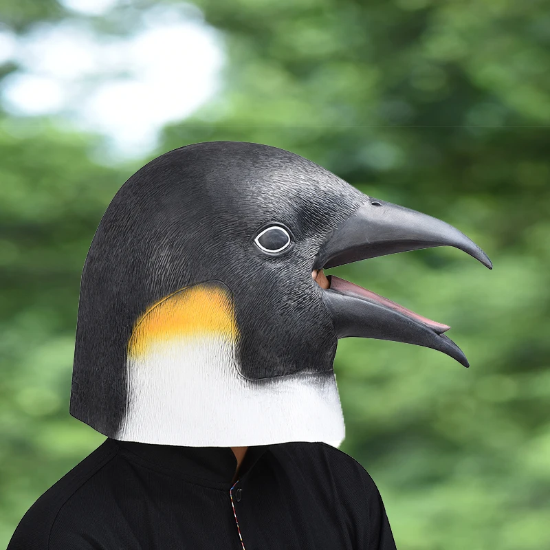 Маска для Хэллоуина Мужской взрослый женский годовой животные cos латексные маски парики - Цвет: Penguins