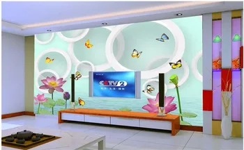

Custom photo mural 3d wallpaper Chinese circle lotus flower background Home improvement living room wallpaper for walls 3 d