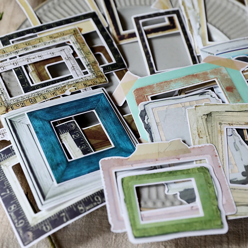 YPP CRAFT 35pcs Vintage Photo Frame Paper Stickers for Scrapbooking Happy Planner/ DIY Crafts/ Card Making Decoration