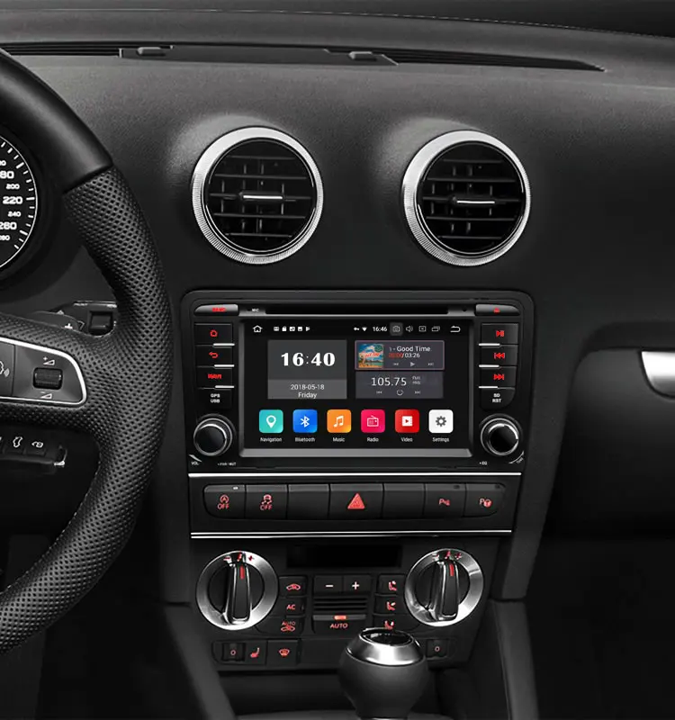 Excellent 7" Android 8.0 Oreo OS Car DVD Multimedia GPS Radio for Audi A3 2003-2012 & Audi S3 2003-2012 with Full Video Output Support 12
