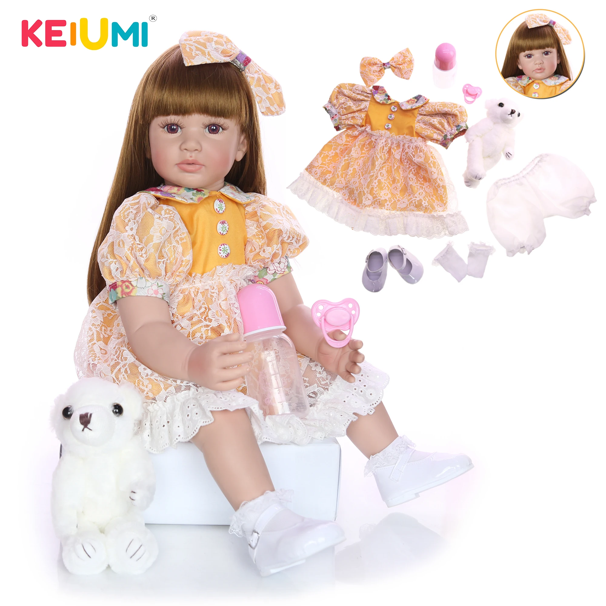 KEIUMI 24 дюйма куклы Новорожденные девочки реалистичные принцы Мягкие силиконовые