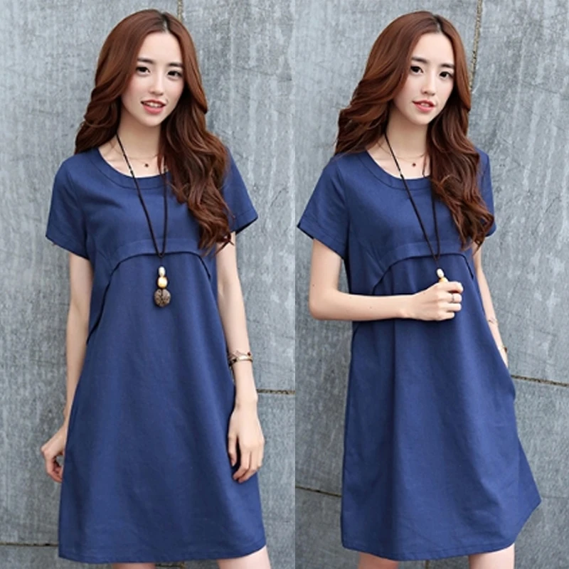 Xiyunle Summer Maternity Linen Breastfeeding Dress Clothes Pregnancy ...