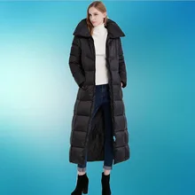 Зимняя куртка женская новая мода пуховики женские X-Long 90% белый утиный пух куртка воротник женская верхняя одежда толстые теплые пальто