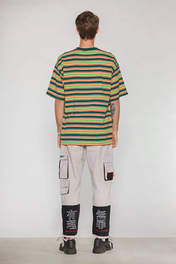 Embroidery Multi Striped Tshirts 2