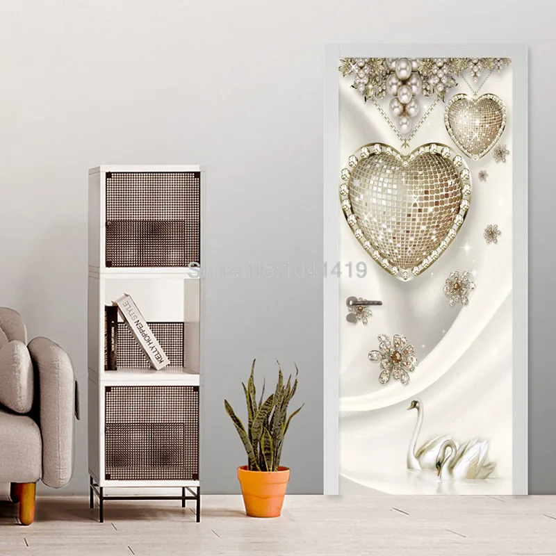 Современные 3D стерео ювелирные изделия алмазные фото фрески обои Гостиная Спальня Роскошный домашний декор двери Стикеры ПВХ обои 3 D