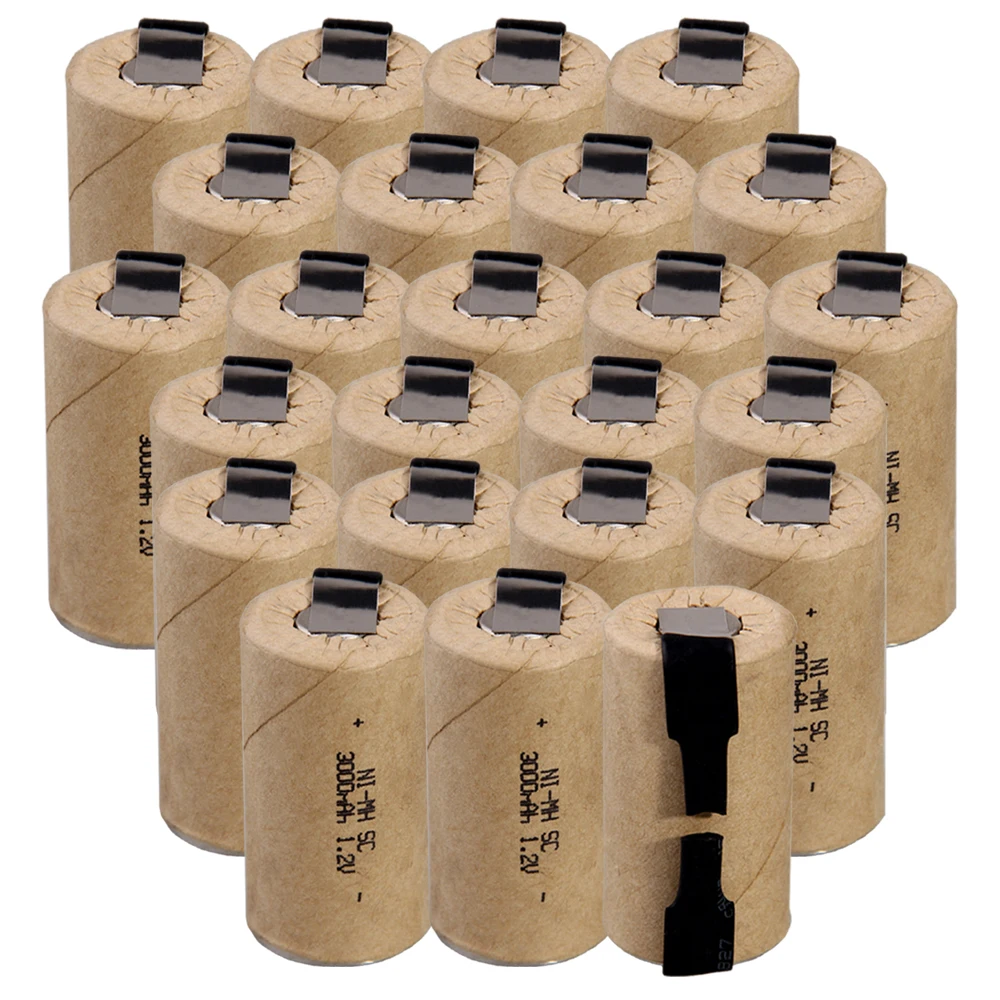 

Lowest price 24 piece SC battery 1.2v batteries rechargeable 3000mAh nimh battery for power tools akkumulator