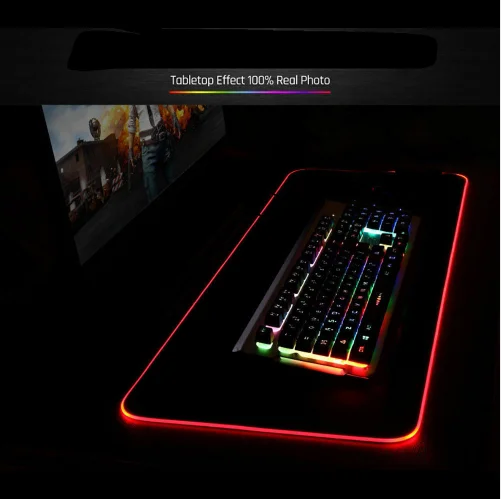 Большой коврик для мыши RGB геймеров компьютерный светодиодный игровой XL большой