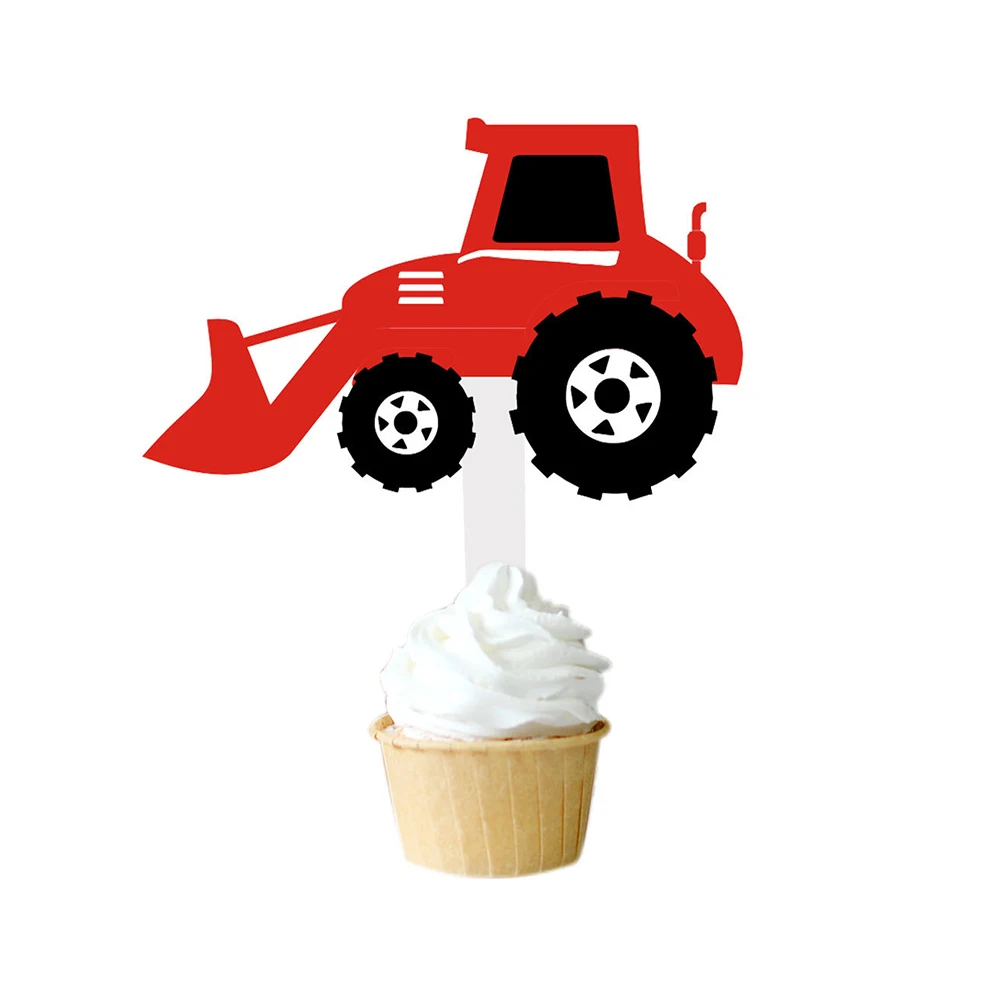 YORIWOO Happy Birthday Cake Topper Car Cupcake Toppers Truck Children Birthday Party Decorations Kids Baby Shower Boy Babyshower