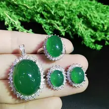 Koraba Fine Jewelry 925 Серебряный инкрустированный натуральный халцедон кулон ожерелье кольцо браслет набор несколько стилей подарки