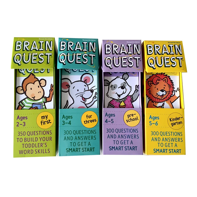 Brain Quest English Version Of the Intellectual Development Card Sticker Books Questions And Answers Card Smart Start Child Kids