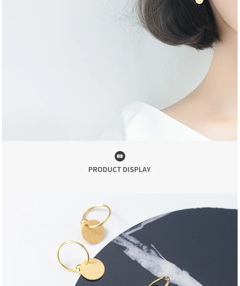 Exquisited 925 Sterling Silver Gold Color Small Hoop Earrings for Women Oval Coin Disc Minimalist Ear Piercing Huggie Earrings (2)