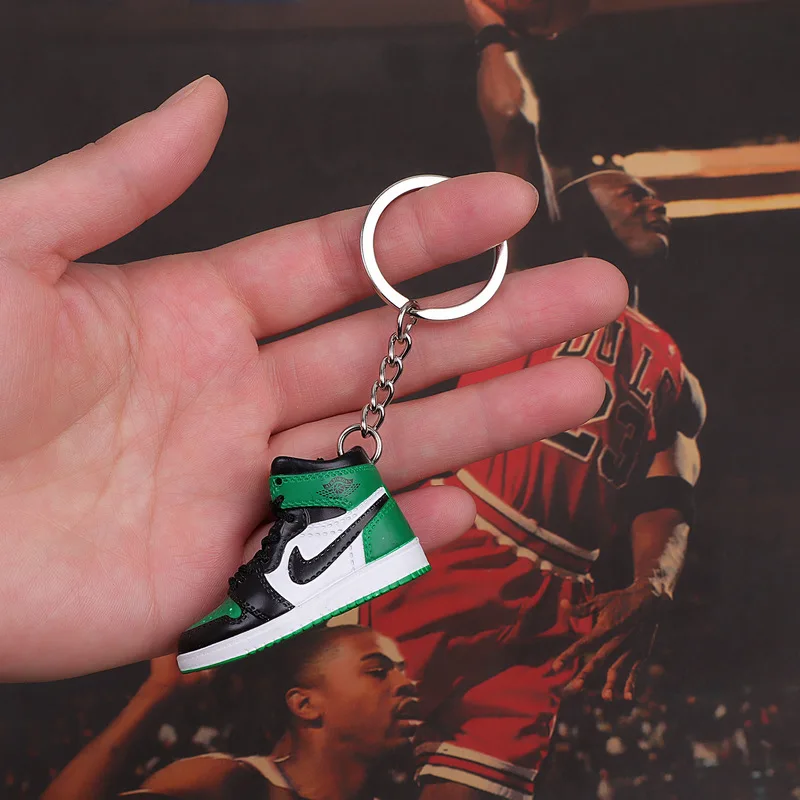 Дропшиппинг aj1 offwhite Chicago Unc брелок в виде кроссовка Air Jordan 1 3D мини-кроссовки, закрытая спортивная обувь брелок в виде кроссовка s - Цвет: one shoe keychain