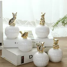 Pink and White Cute Animals ceramic jewelry boxes Wedding Ring Trinket Box with Crystal Earring Jewelry Storage Box Gift Crafts Pink and White Cute Animals ceramic jewelry boxes Wedding Ring Trinket Box with Crystal Earring Jewelry Storage Box Gift Crafts