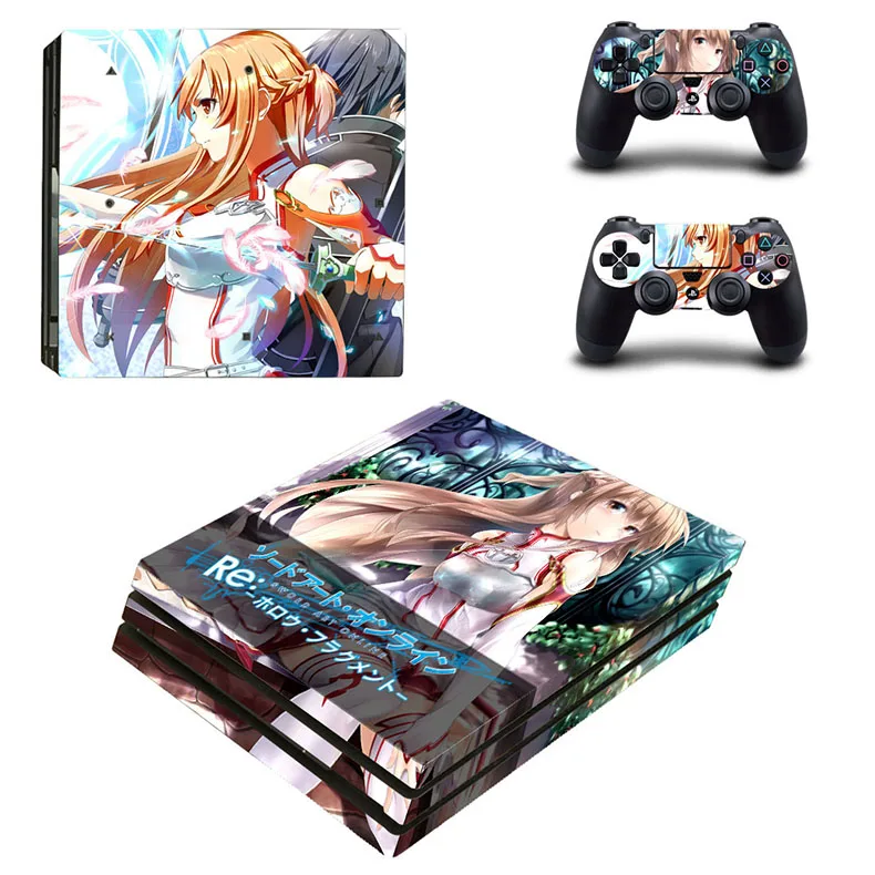 SAO PS4 Pro Skin PS 4 Pro наклейки Pegatinas Vinilo Sword Art онлайн скины для игровой консоли 4 Pro и двух контроллеров