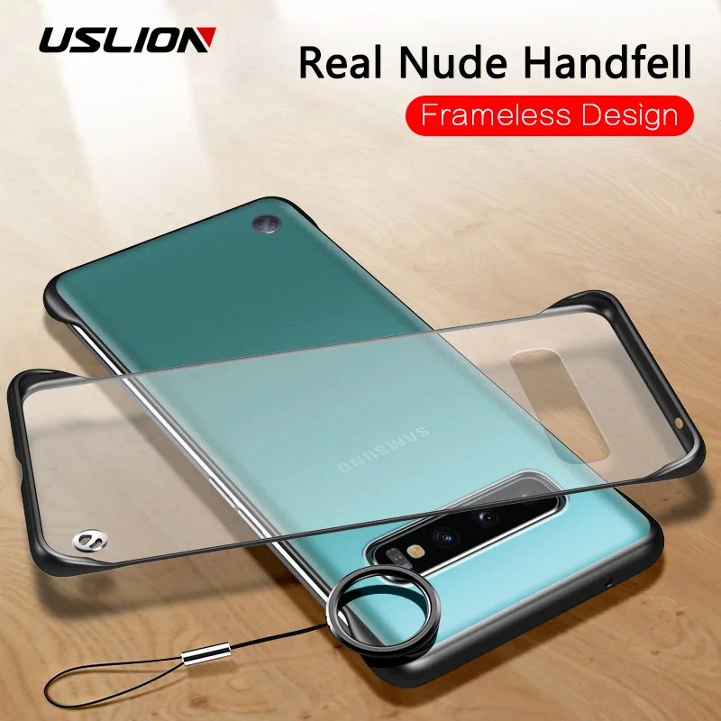 

USLION Ultra Slim Frameless Case For Samsung Galaxy S10 S10 Plus Transparent Matte Hard PC Phone Cases Clear Back Cover Cases