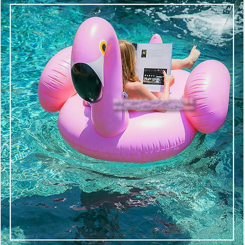 60 дюймов гигантский надувной бассейн Фламинго поплавок игрушки для плавания Большой Плавающий остров вечерние пляж круг может держатель для плавания