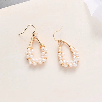 

Natural Fresh Water Baroque Pearl Drop Earrings For Women Beads Drop Wedding Engagement Party Gift Luxury Fine Jewelry