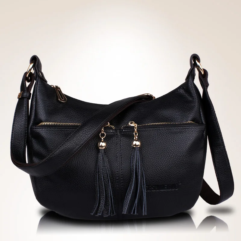 High Quality Women's Genuine Leather Handbags Shoulder CrossBody Bags Fashion Tassel Messenger Bags Hobos Women Bags цена High Quality Women's Genuine Leather Handbags Shoulder CrossBody Bags Fashion Tassel Messenger Bags Hobos Women Bags цены онлайн