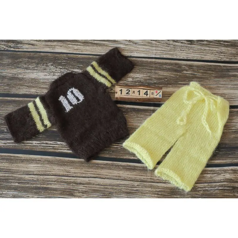 Soccer Pants Set Knit Newborn Football Romper Props Vintage Outfit Baby Boy Overall Clothing Photography | Мать и