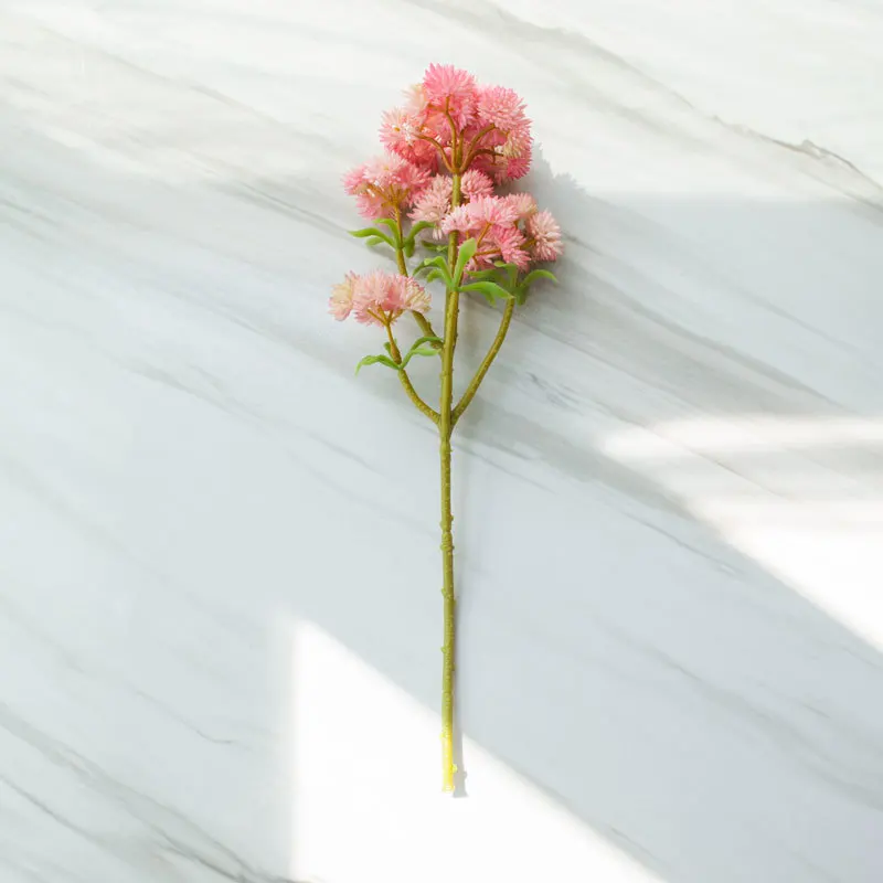 Northyle мягкие Пластик Sedum кластера сочные спрей-13,3" высокий Настоящее сенсорный Искусственные растения DIY украшения дома тропический - Цвет: Pink