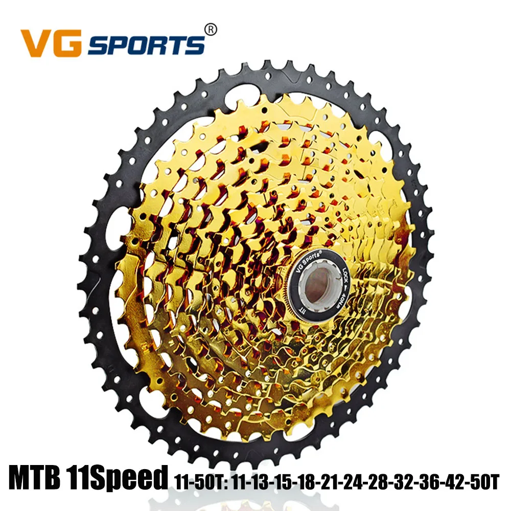

VG Sports 11 Speed 11-50T Mountain Bike Cassette Freewheel Golden Big Tooth Freewheel Climbing Ultra-Light Freewheel