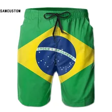 SAMCUSTOM мужские быстросохнущие ультралегкие дышащие бюстгальтеры Флаг Бразилии шорты «Gmy» пляжные шорты