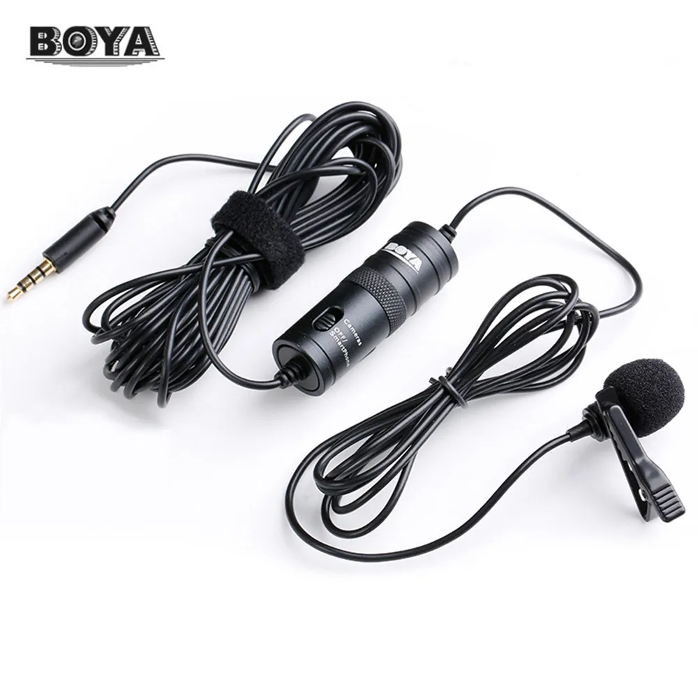 BOYA BY-M1 Professional петличный сотовый телефон микрофон 6 м петличный Аудио Видео регистраторы интервью для DSLR видеокамера