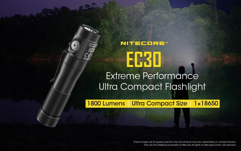 Новое поступление Nitecore EC30 CREE XHP35 HD светодиодный сверхкомпактный фонарик 1800 люмен