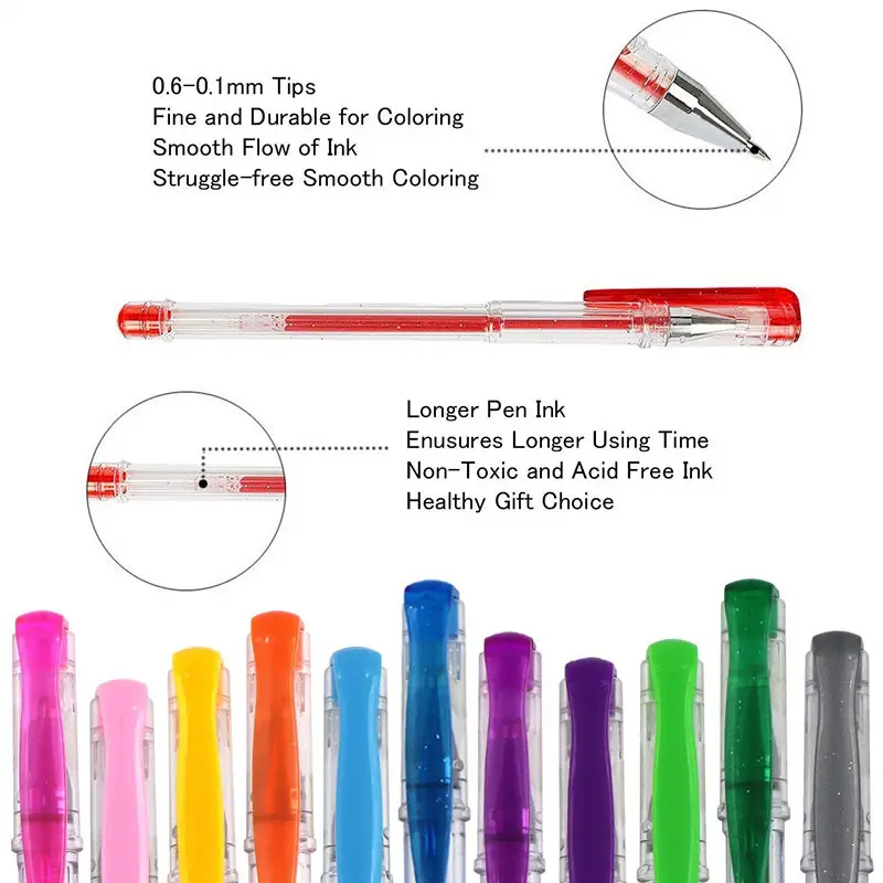 Goede Ccfoud 100 Kleuren Gel Pen Set Schetsen Tekening Kleur Pennen Voor School kantoorbenodigdheden Metallic Pastel Neon Glitter Gel Pennen