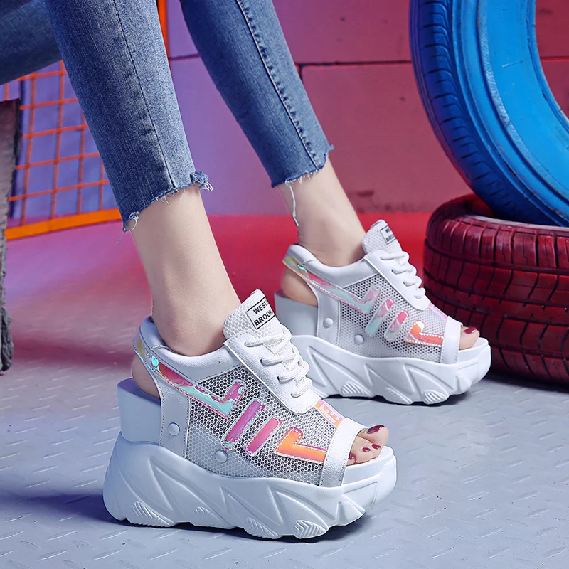 11 Ultra High Heels Gladiator Women Platform Sandals Chunky Sandals Woman Casual Shoes Ladies Increase Slippers Slides
