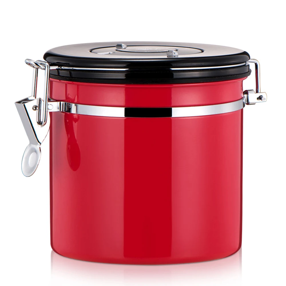 800 мл герметичный контейнер из нержавеющей стали, контейнер для кофе, контейнер для хранения чая, набор, контейнер для кофейных зерен, кухонные аксессуары - Цвет: Red