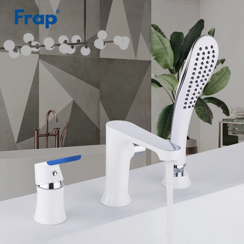 Preise Frap Drei stück Badewanne Wasserhahn Bad Dusche Wasserhahn Bad Dusche Set Wasserfall Bad Waschbecken Wasserhahn Wasser Mischbatterien F1134  F1146