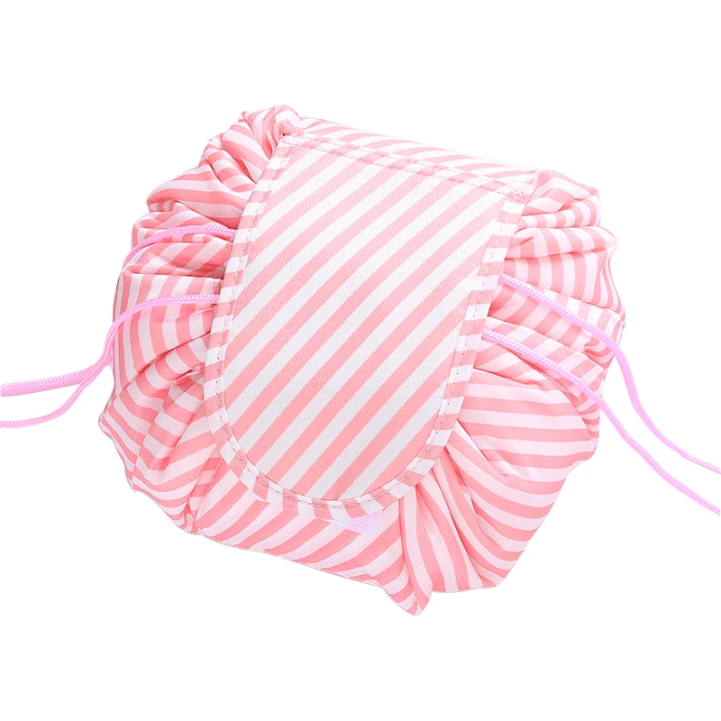 

New Waterproof Nylon Large Cosmetic Bag Women Portable Lazy Makeup Bag Travel Organizer Toiletry Bags Rope Pulling Make Up Bags