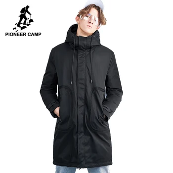 

Pioneer camp new winter long down jackets men brand clothing casual warm thick down parkas quality hooded jacket coats AYR801437