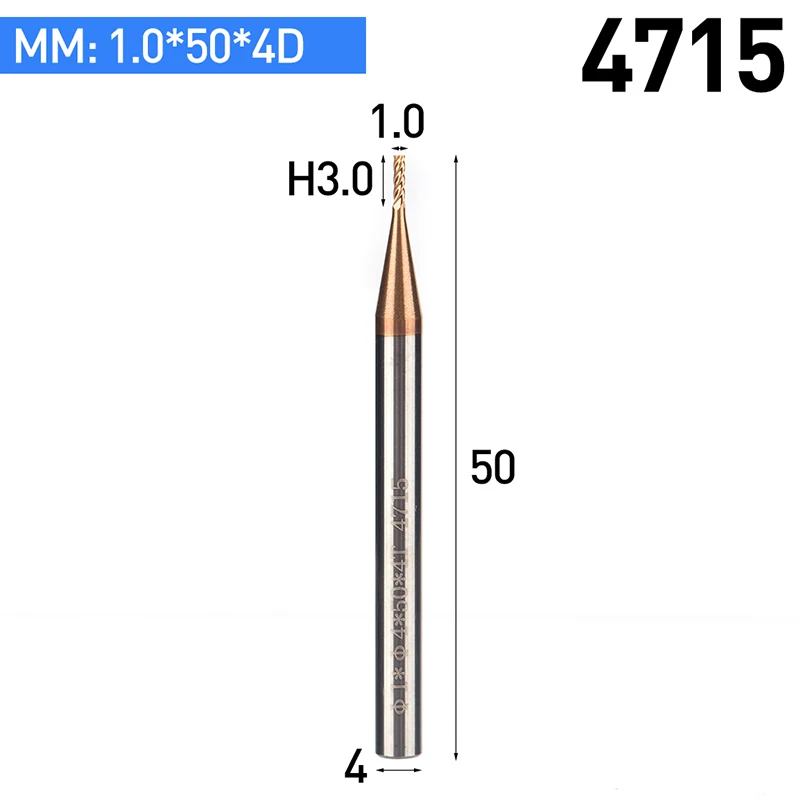 HUHAO 1 шт. HRC55 Вольфрамовая сталь спиральный фреза сплав покрытие фрезы ЧПУ Инструмент 4 флейты удлиненная Концевая мельница для металла - Длина режущей кромки: 4715