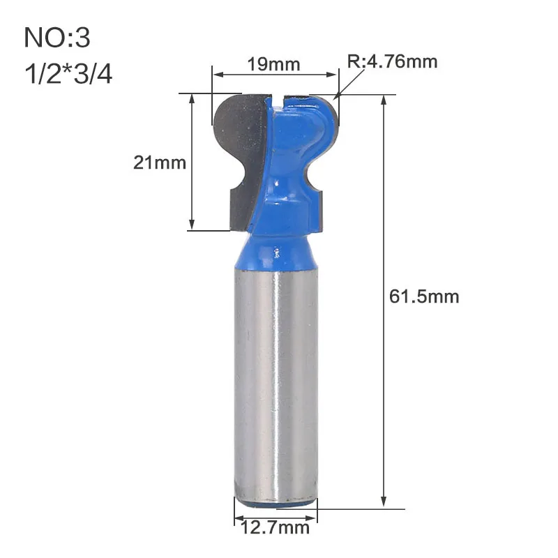 1/" Shank1/4 хвостовик двойной палец биты для дерева промышленного класса Двойной Палец Бит плотничьи инструменты для работы с деревом фрезы конец - Длина режущей кромки: NO3